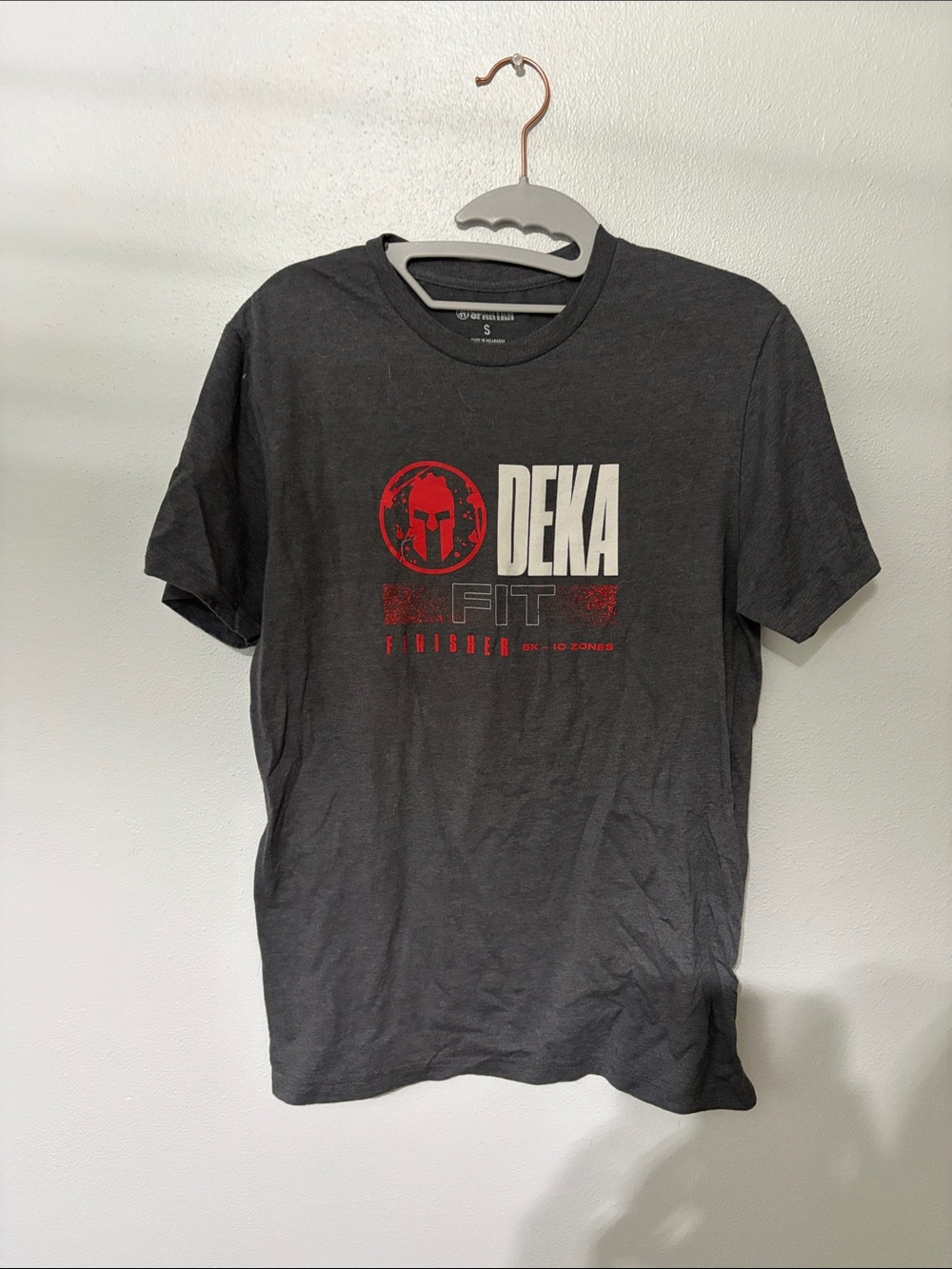 Spirit Charcoal Short-Sleeve Tee with Red and White Graphic